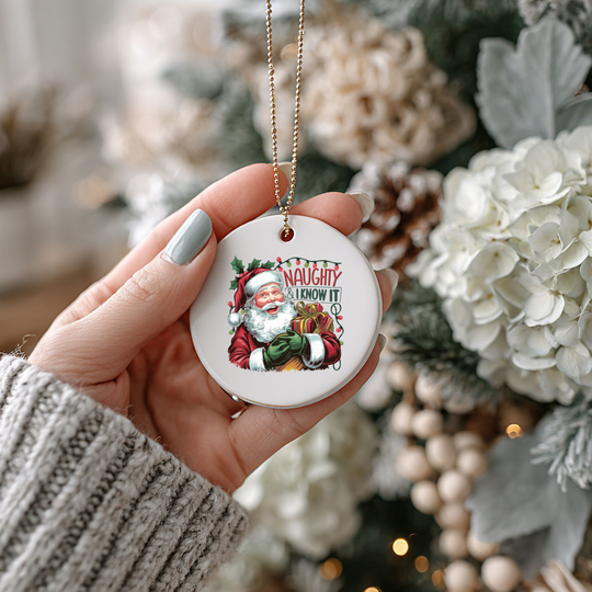 Humorous Metal Christmas Ornament - Double-Sided, Durable