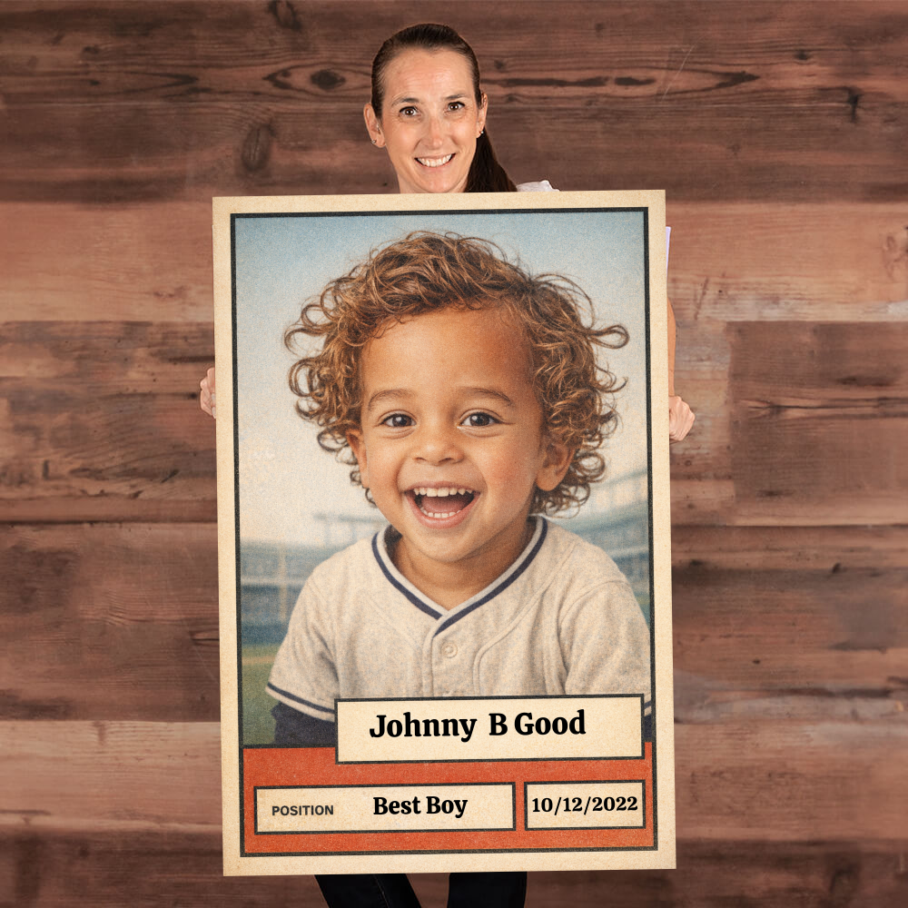 Custom Baseball Card Canvas - Personalized Sports Artwork 16x24