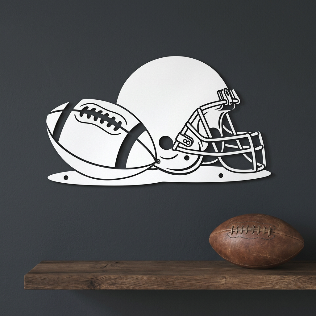Football helmet-and-ball mockup