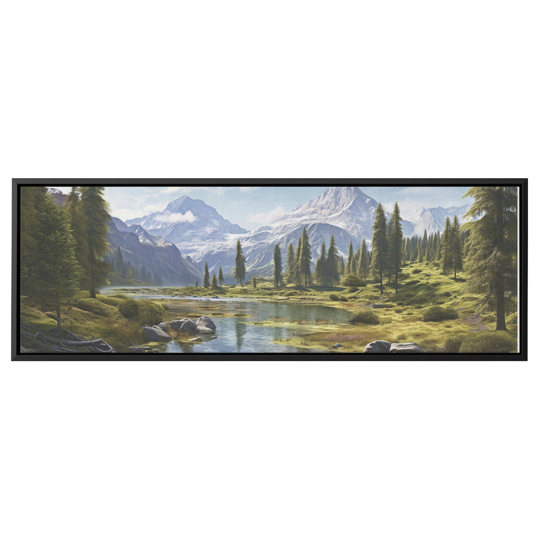 framed mountain lake Scenery - Tailored Wall ExpressionsCanvas12x36framedblack