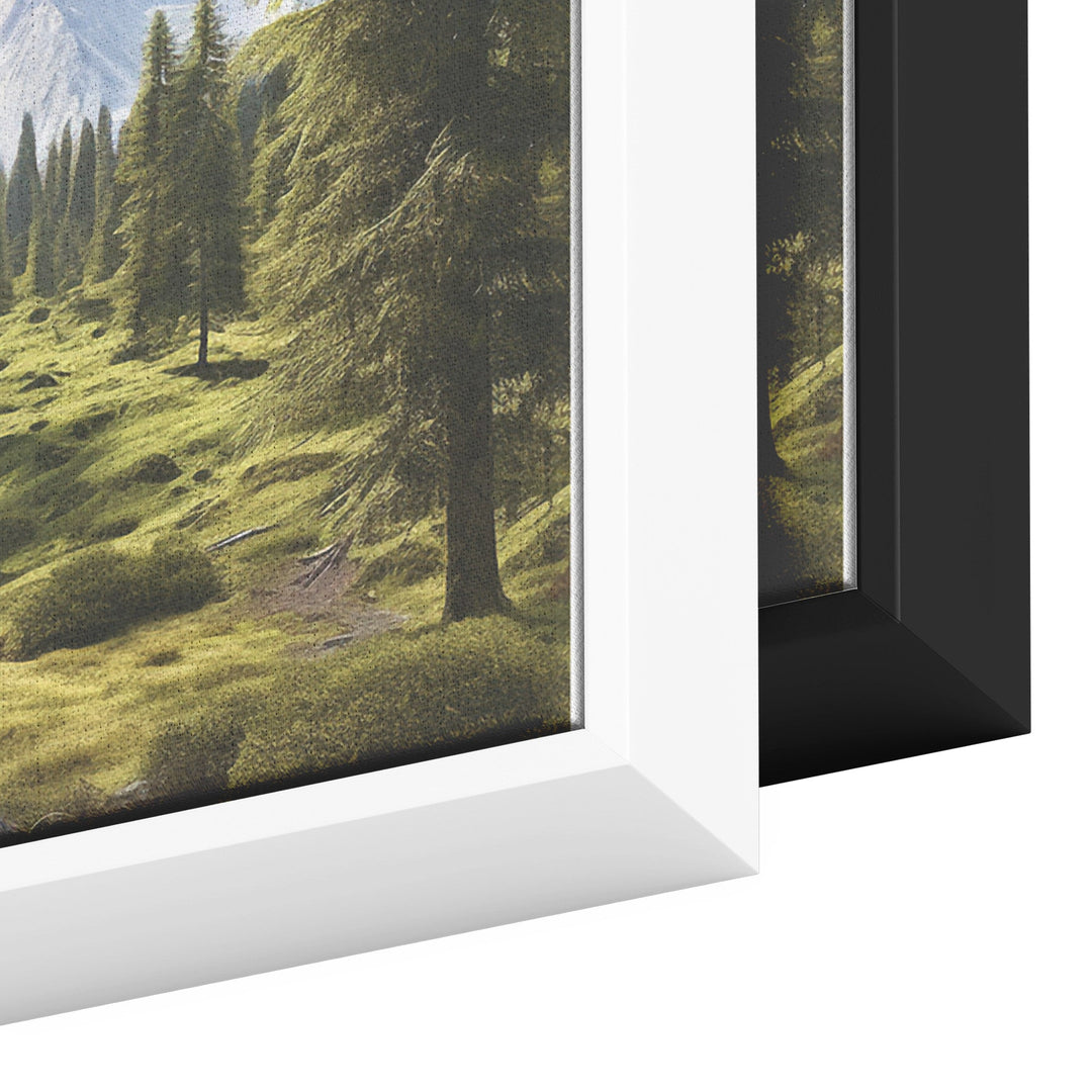 framed mountain lake Scenery on a panoramic canvas Canvas teelaunch