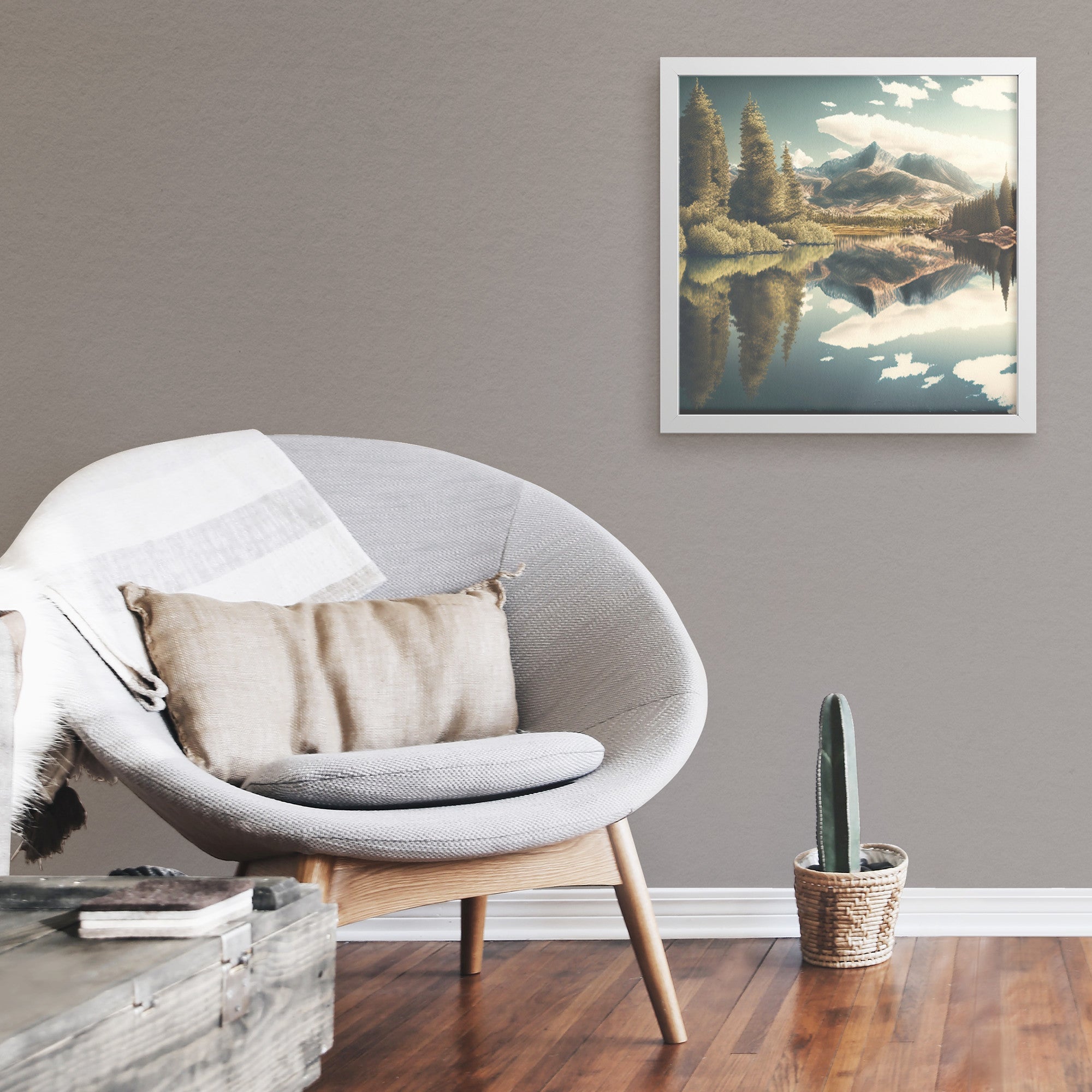 framed mountain lake - Tailored Wall ExpressionsCanvasfap8x8black