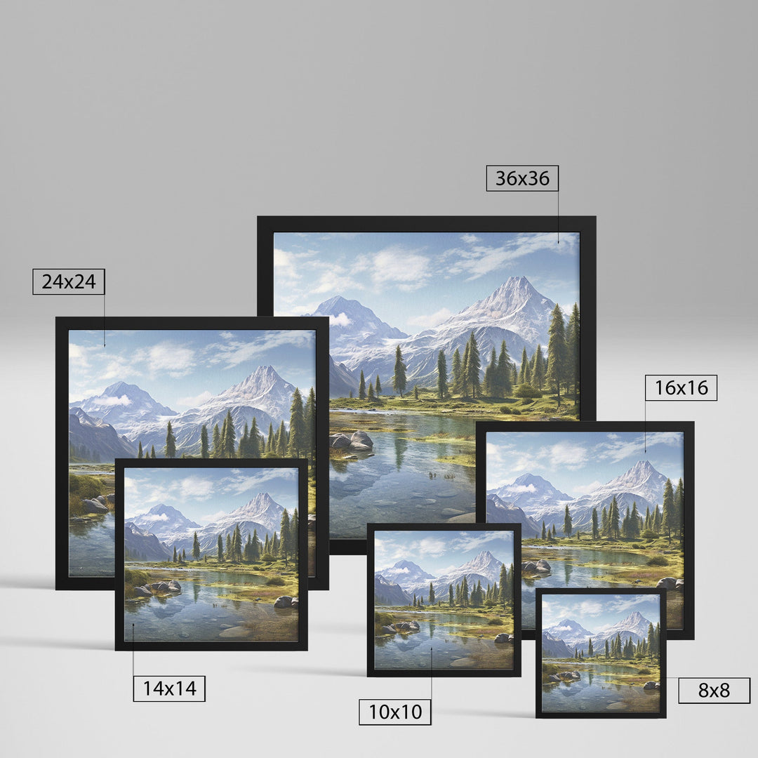 framed mountainscape Scene - Tailored Wall ExpressionsCanvasfap8x8black