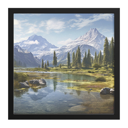 framed mountainscape Scene - Tailored Wall ExpressionsCanvasfap8x8white