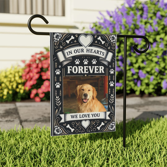 Dog Memorial Garden Banner, In Our Hearts Forever