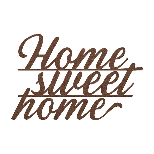 home sweet home metal sign in cursive with 4 color options Wall Art teelaunch Copper 14 Inch