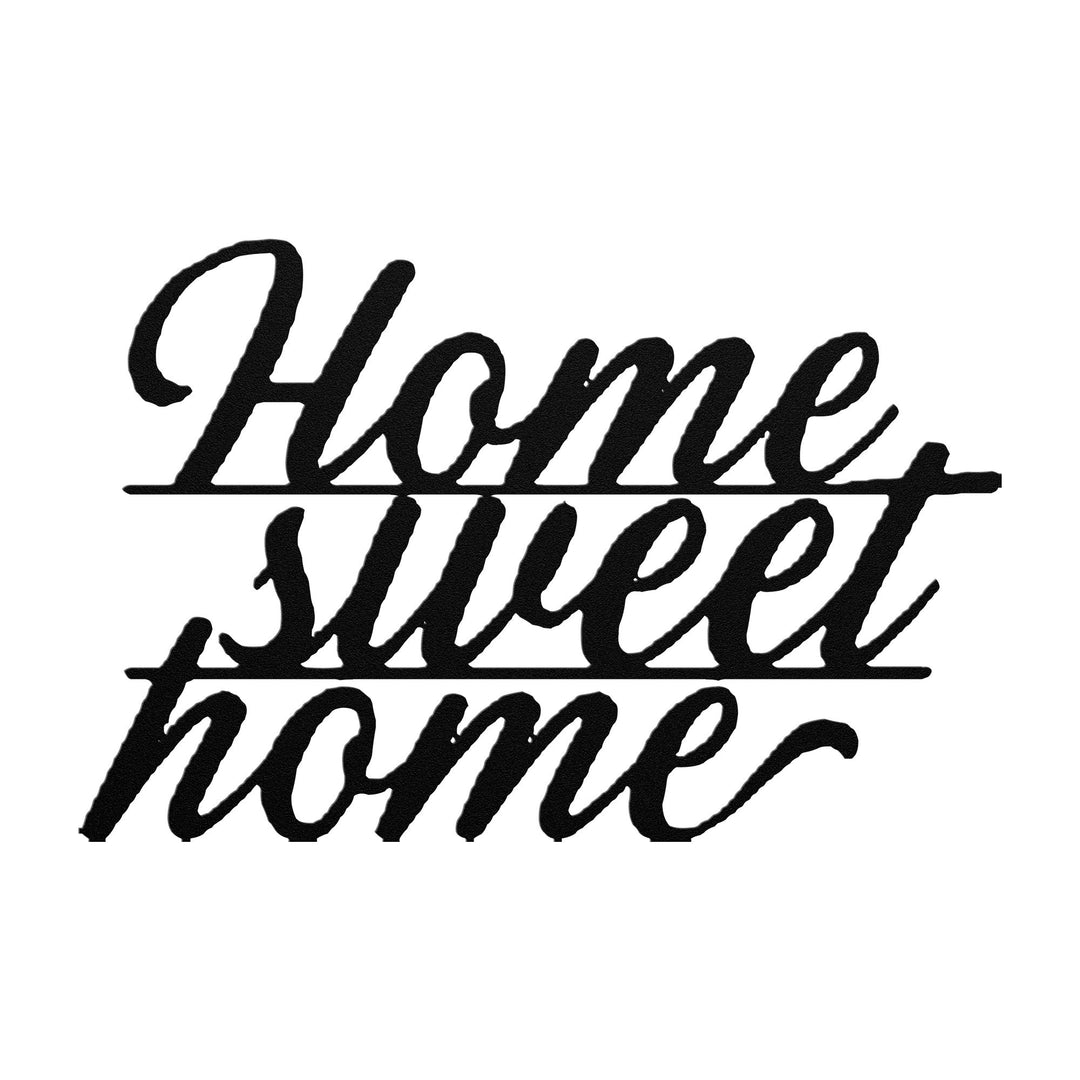 home sweet home metal sign in cursive with 4 color options Wall Art teelaunch