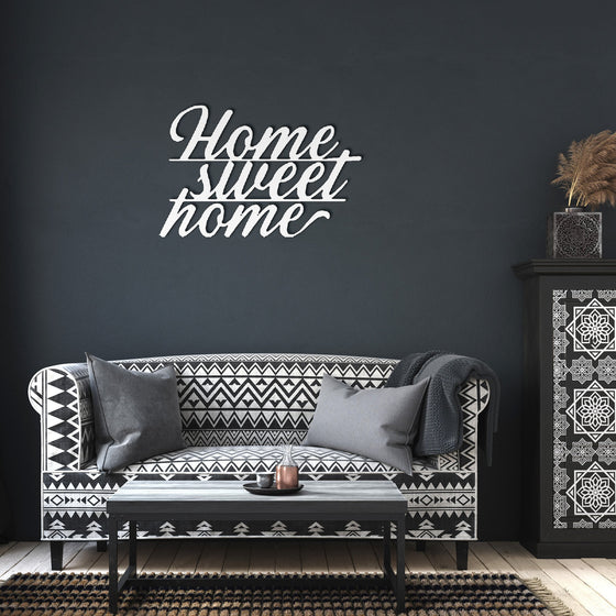 Home Sweet Home Metal Sign in Cursive