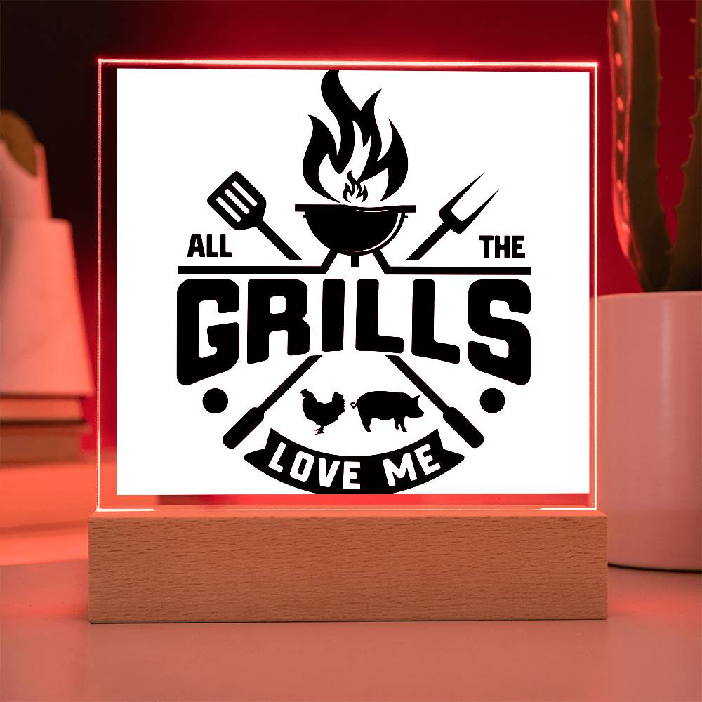 humorous acrylic art Grill love me - Tailored Wall ExpressionsLED SignsSO - 13383899