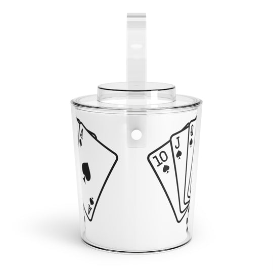 personalized Poker Night Playing Cards Acrylic Ice Bucket with Tongs