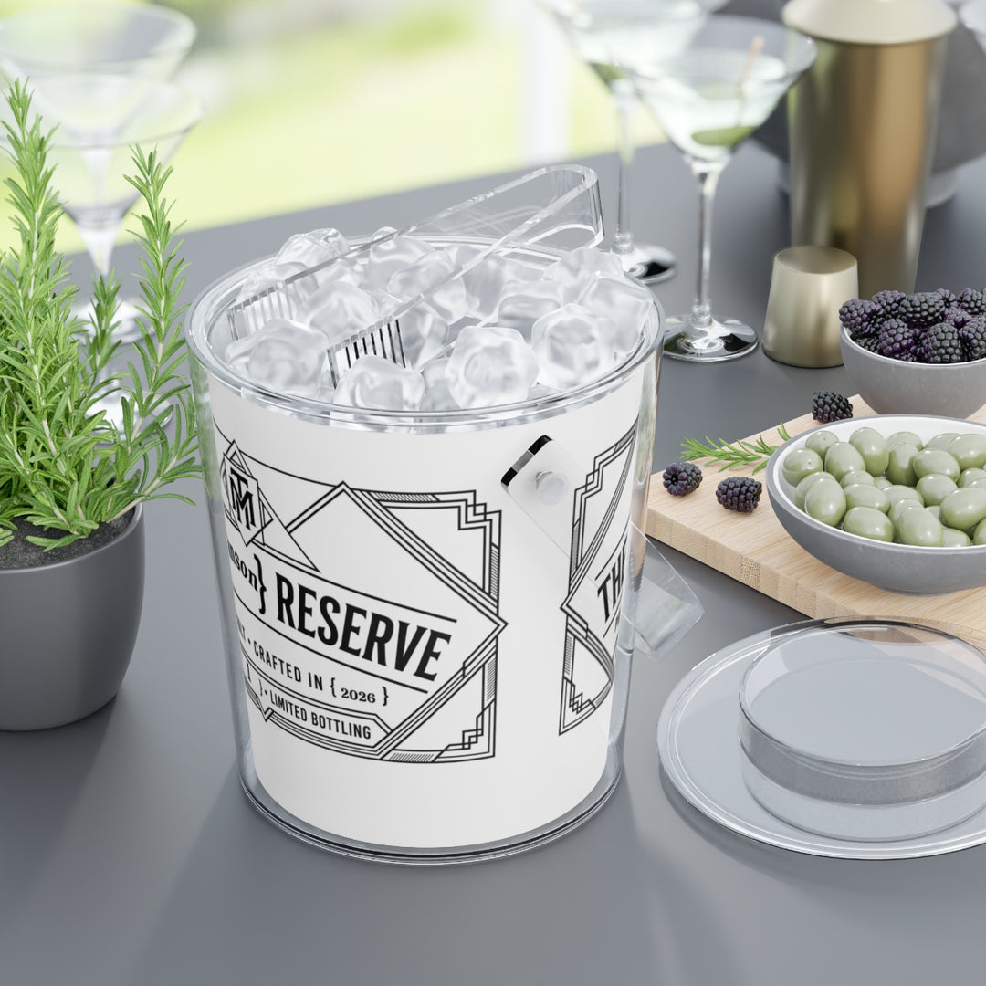 Personalized Art Deco Ice Bucket with Tongs, 3 Quart