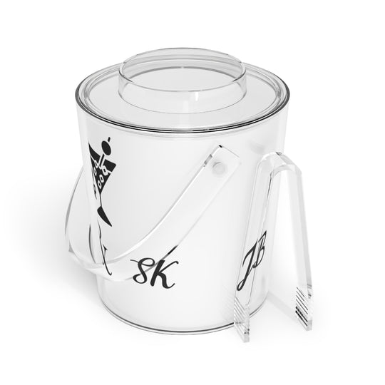 Personalized Open Bar Acrylic Ice Bucket with Tongs
