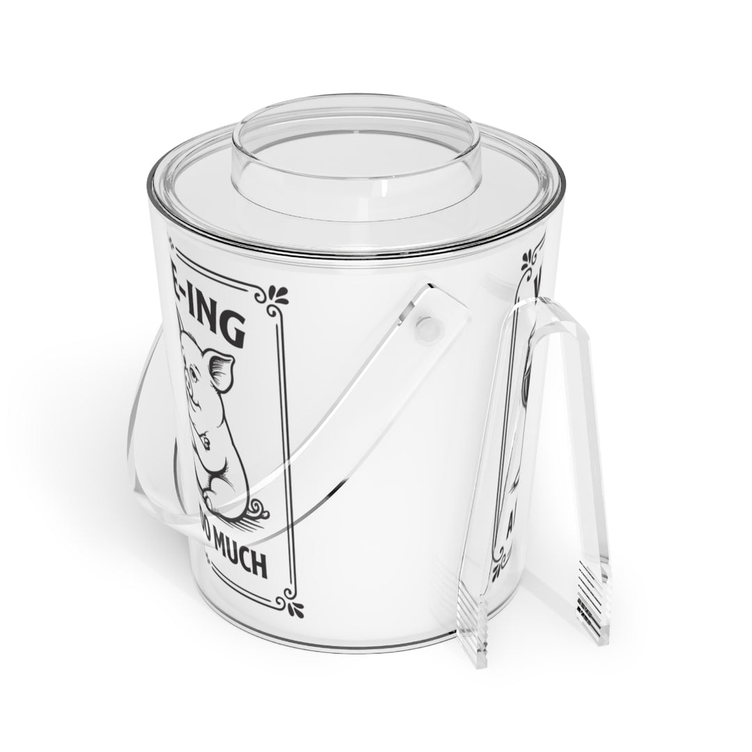 Funny Wine Ice Bucket with Tongs, Pig Lover Gift