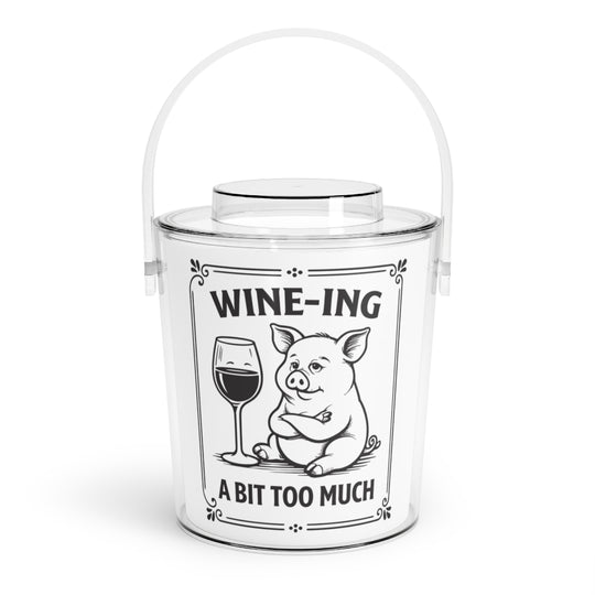 Funny Wine Ice Bucket with Tongs, Pig Lover Gift