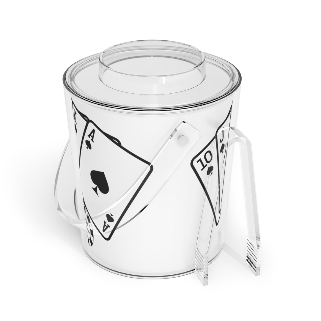 personalized Poker Night Playing Cards Acrylic Ice Bucket with Tongs