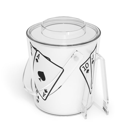 personalized Poker Night Playing Cards Acrylic Ice Bucket with Tongs
