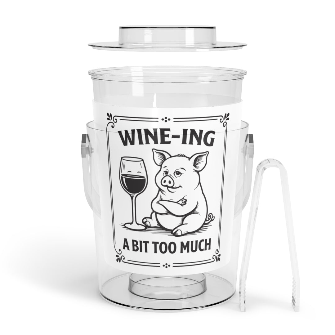 Funny Wine Ice Bucket with Tongs, Pig Lover Gift