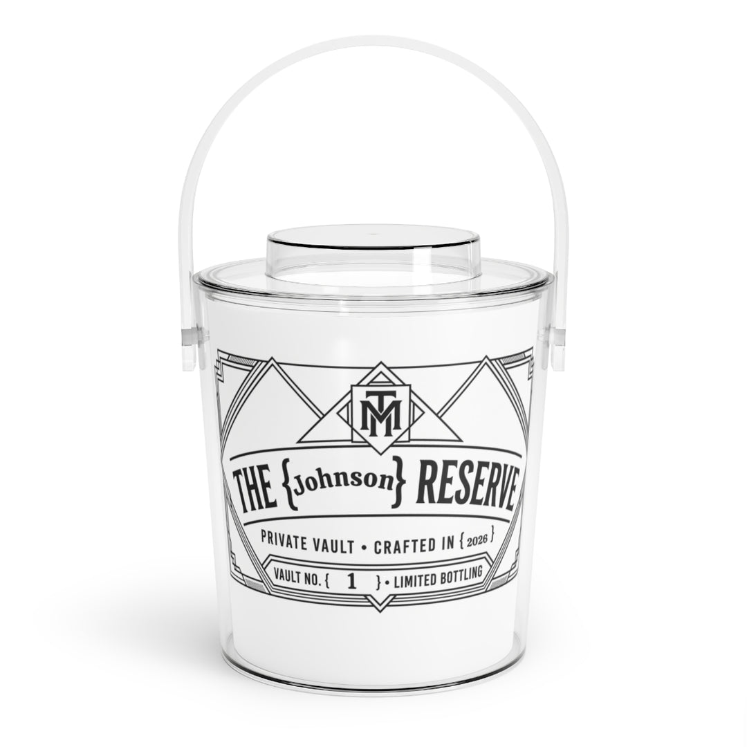 Personalized Art Deco Ice Bucket with Tongs, 3 Quart