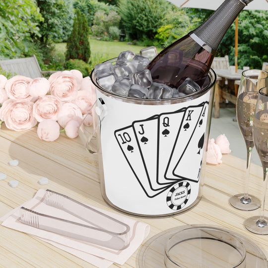 personalized Poker Night Playing Cards Acrylic Ice Bucket with Tongs