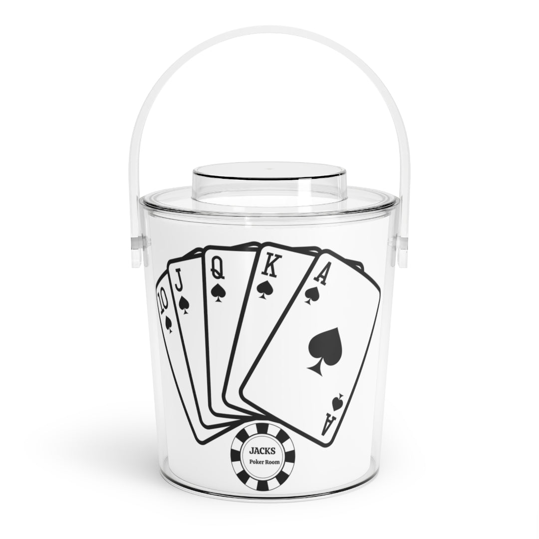 personalized Poker Night Playing Cards Acrylic Ice Bucket with Tongs