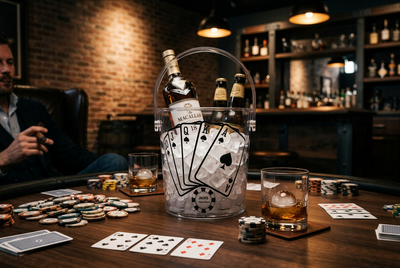 personalized Poker Night Playing Cards Acrylic Ice Bucket with Tongs