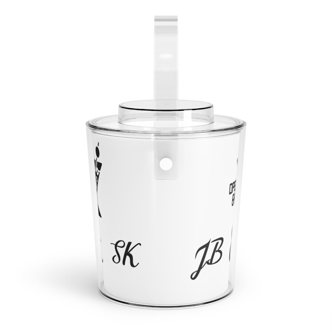 Personalized Open Bar Acrylic Ice Bucket with Tongs