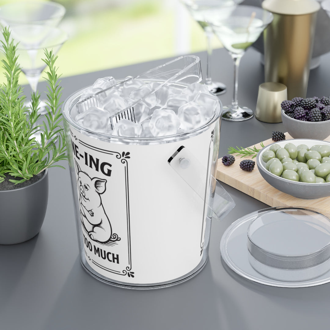 Funny Wine Ice Bucket with Tongs, Pig Lover Gift