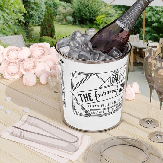 Personalized Art Deco Ice Bucket with Tongs, 3 Quart