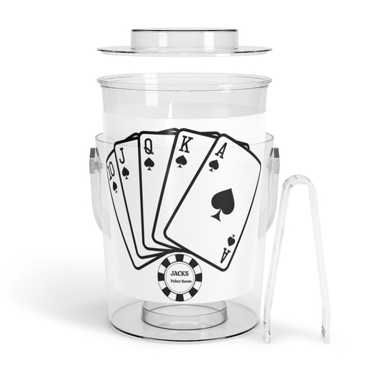 personalized Poker Night Playing Cards Acrylic Ice Bucket with Tongs
