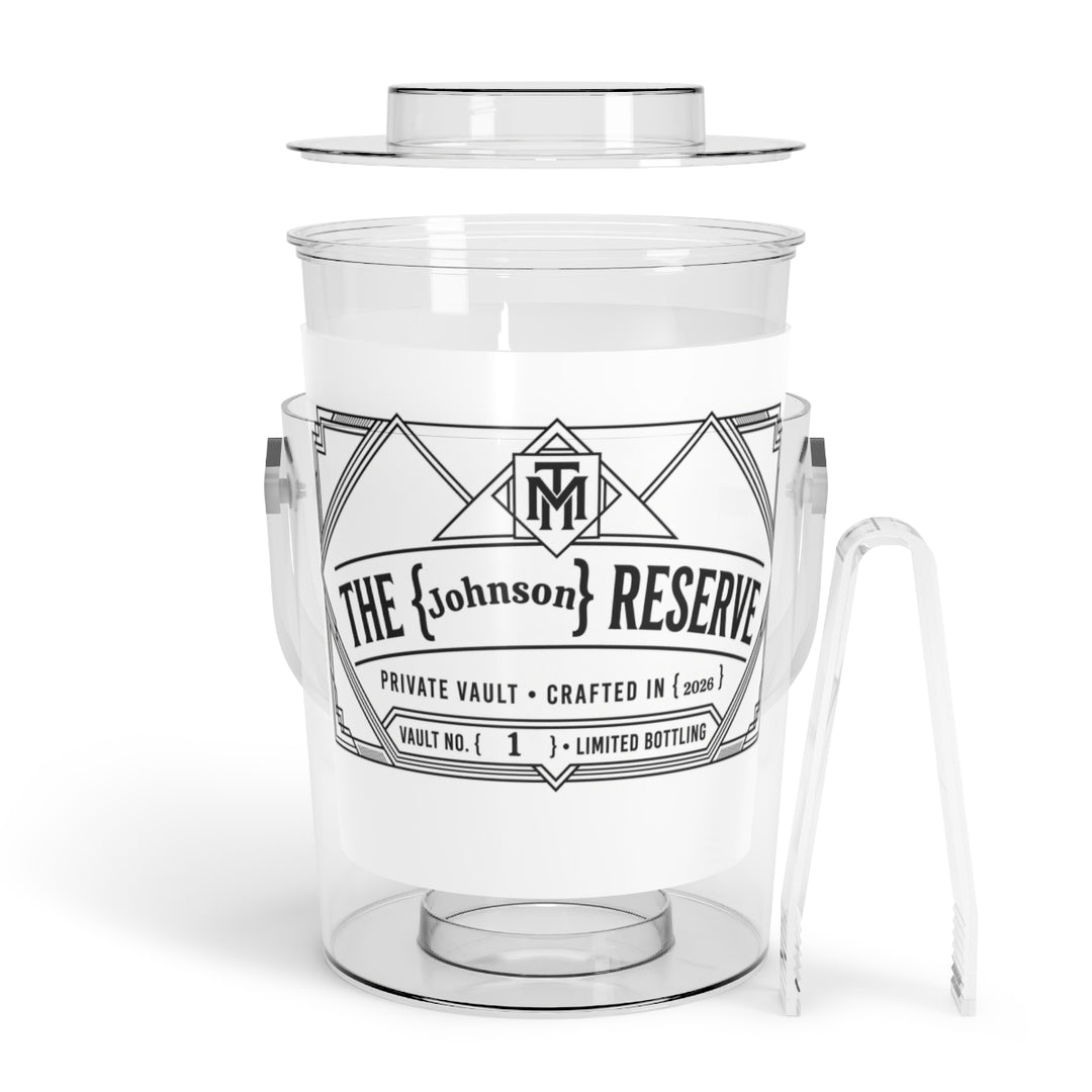 Personalized Art Deco Ice Bucket with Tongs, 3 Quart
