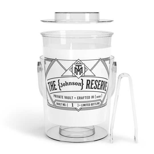 Personalized Art Deco Ice Bucket with Tongs, 3 Quart