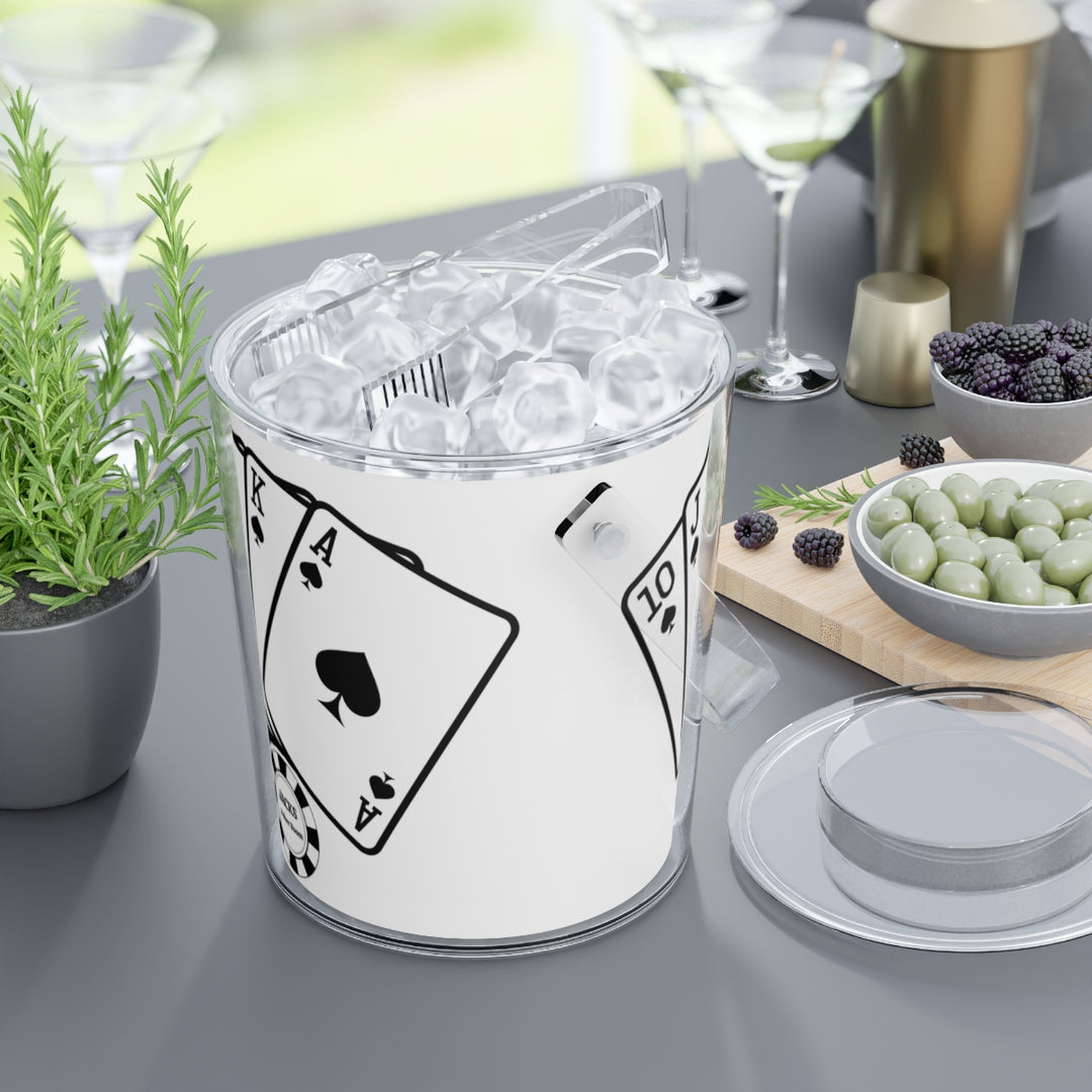 personalized Poker Night Playing Cards Acrylic Ice Bucket with Tongs