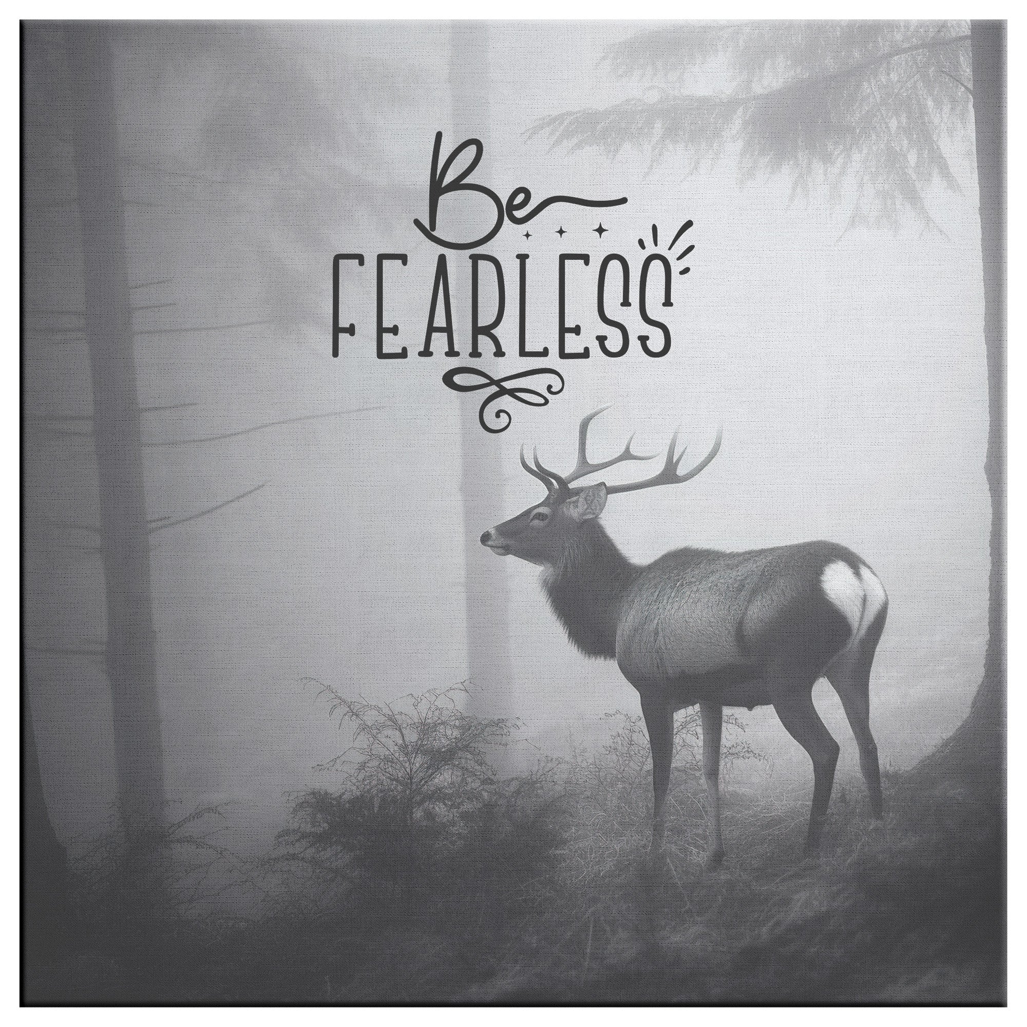 inspirational canvas featuring a deer in misty forest Canvas teelaunch 36x36 .75