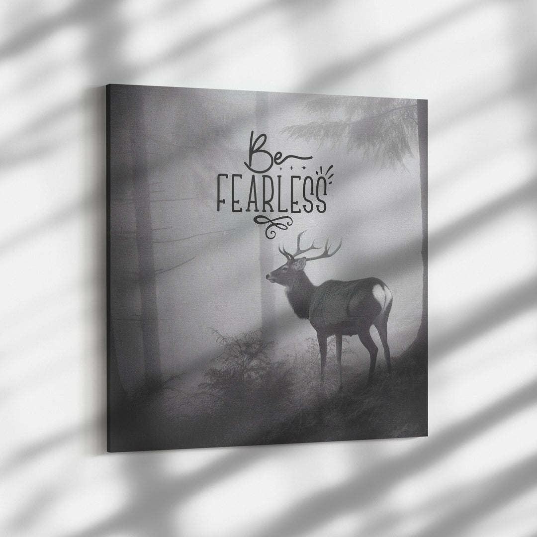 inspirational canvas featuring a deer in misty forest Canvas teelaunch 24x24 .75
