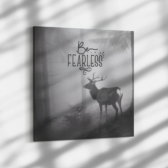 inspirational canvas featuring a deer in misty forest Canvas teelaunch 24x24 .75