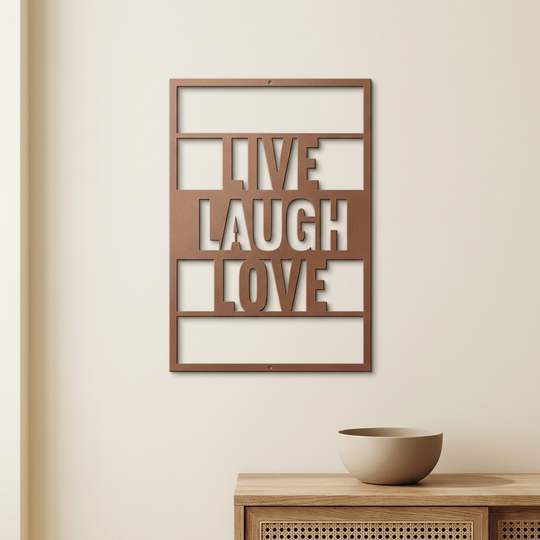 Live Laugh Love sign in a calm sitting nook