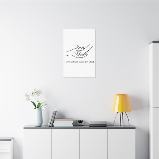 Dog Artwork Canvas - Hand Holding Illustration