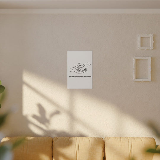 Dog Artwork Canvas - Hand Holding Illustration