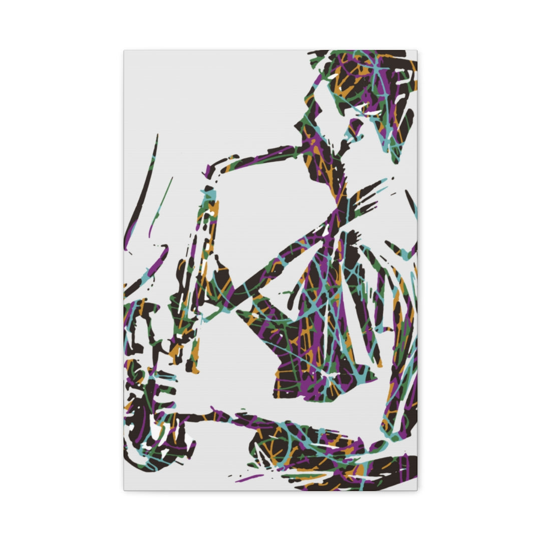 Abstract Saxophone Canvas Art - Jazz Lover Gift