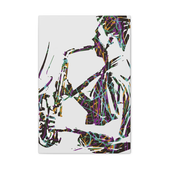 Abstract Saxophone Canvas Art - Jazz Lover Gift