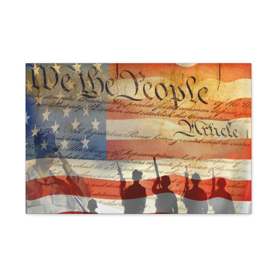 We the People American Flag Canvas Wall Art