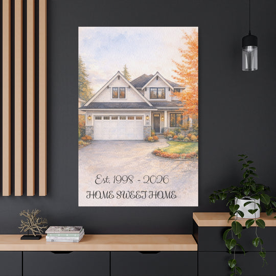 Custom Canvas Art Portrait - Watercolor House Painting