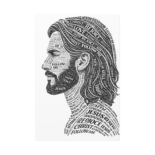 Jesus Typography Religious Canvas Art for Inspiring Spaces - Tailored Wall Expressions