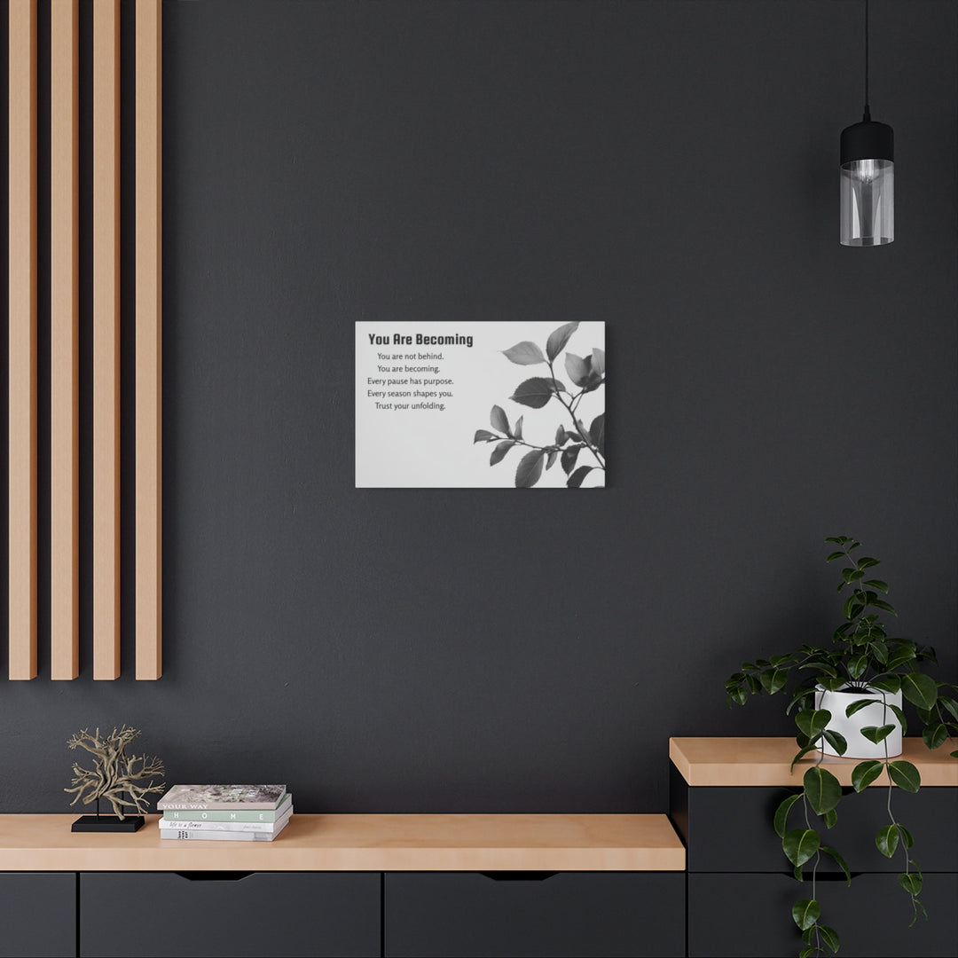 Inspirational Leaf Canvas Art - Black and White Decor