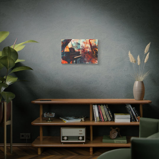 Abstract Colorful Music Art Canvas - Saxophone & Piano Wall Decor