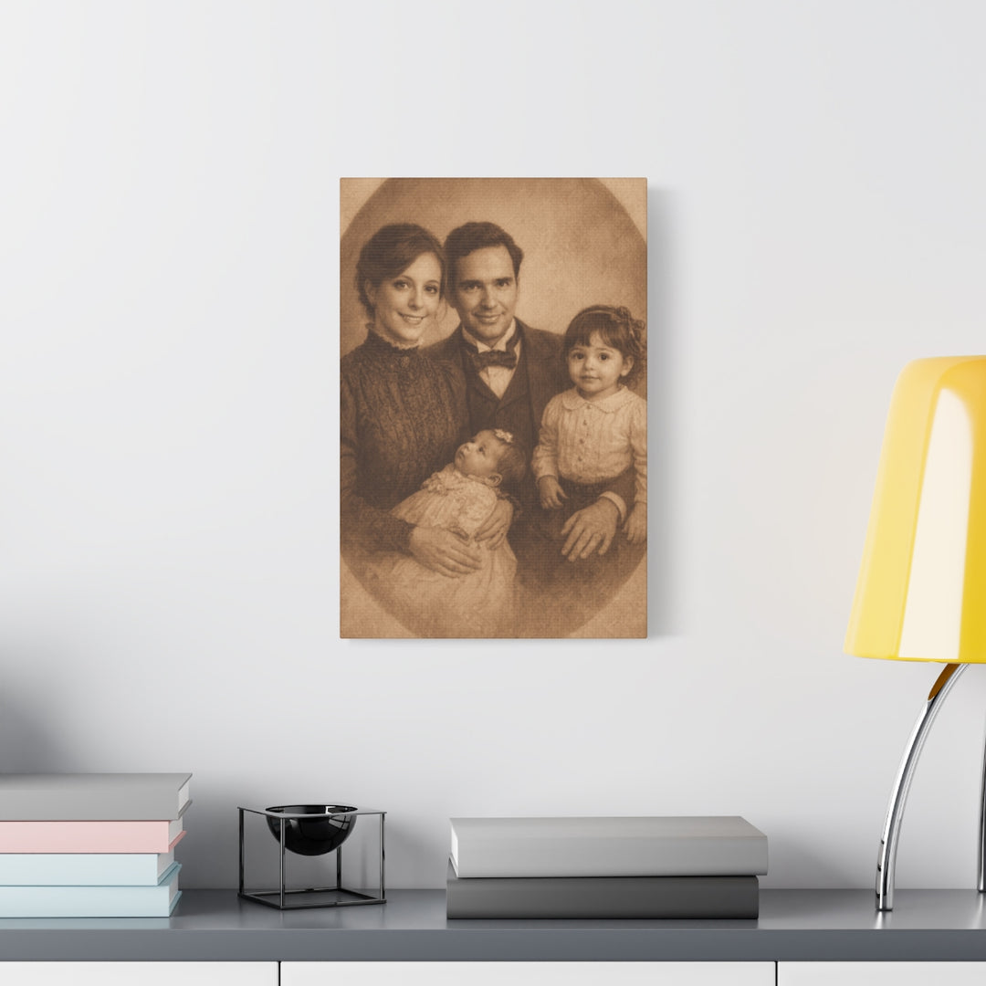 Custom Family Portrait Canvas, Vintage Style Wall Art