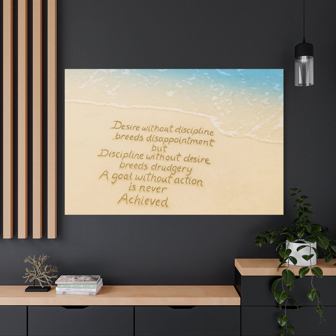 Inspirational Beach Canvas Wall Art with Motivational Quote