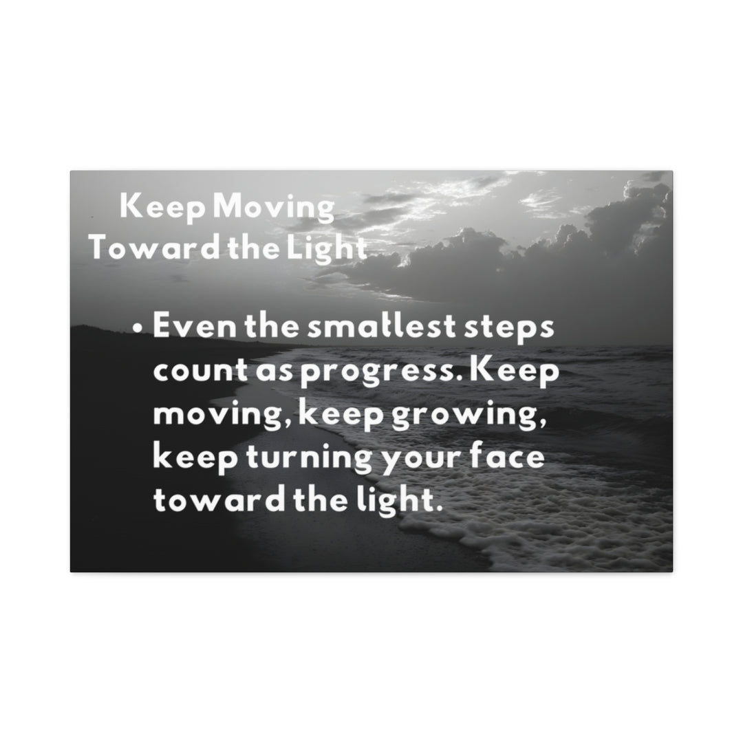 Black & White Motivational Canvas - Inspirational Beach Scene