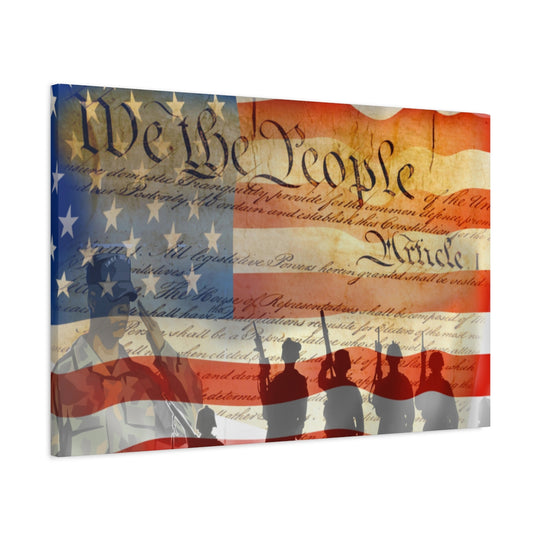 We the People American Flag Canvas Wall Art