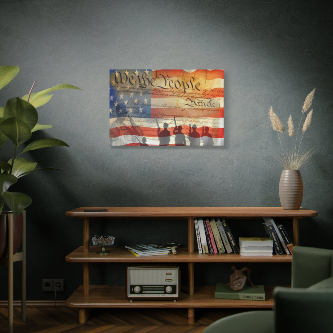 We the People American Flag Canvas Wall Art